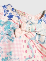 River Island Blue Cabbages & Roses Patchwork Romper - Image 4 of 4