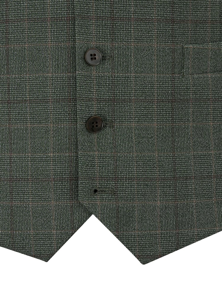 Skopes Green Wesley Check Suit Waistcoat - Image 4 of 4