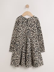 Leopard Animal Print Long Sleeve Skater Dress (3-16yrs) - Image 2 of 4