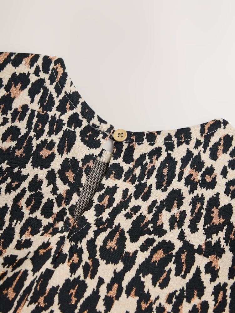 Leopard Animal Print Long Sleeve Skater Dress (3-16yrs) - Image 4 of 4