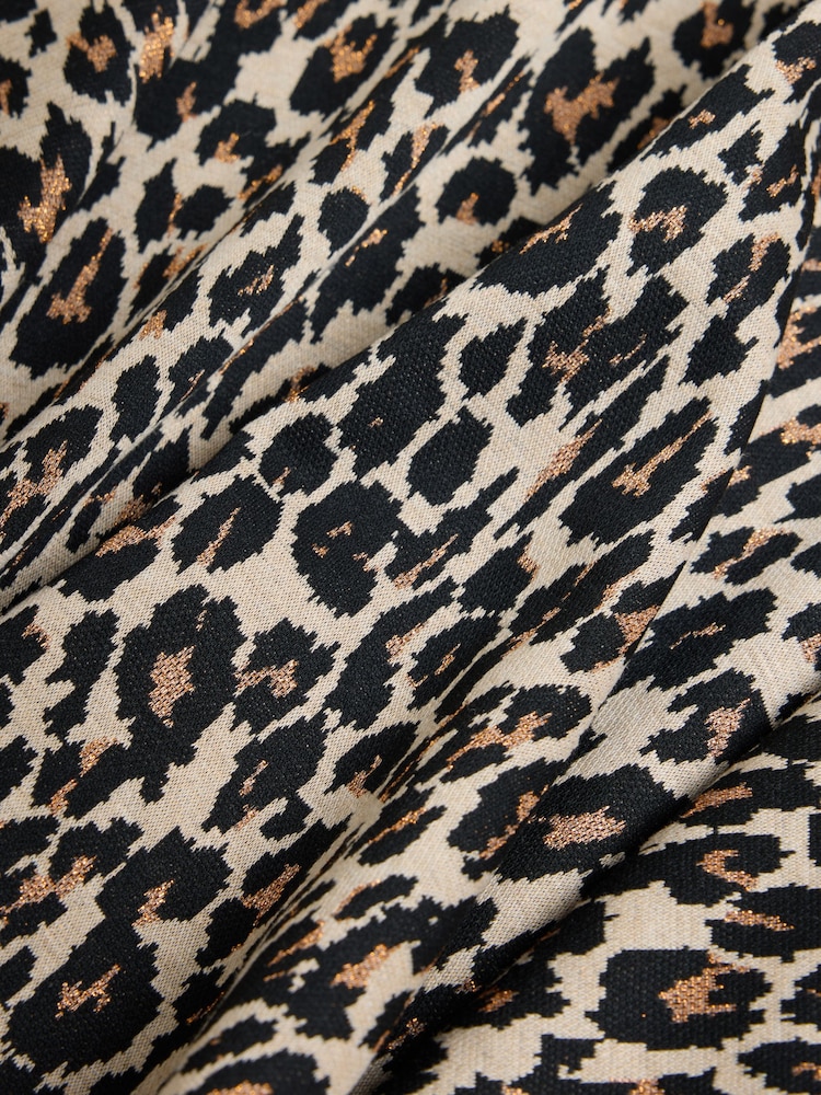 Leopard Animal Print Long Sleeve Skater Dress (3-16yrs) - Image 8 of 8