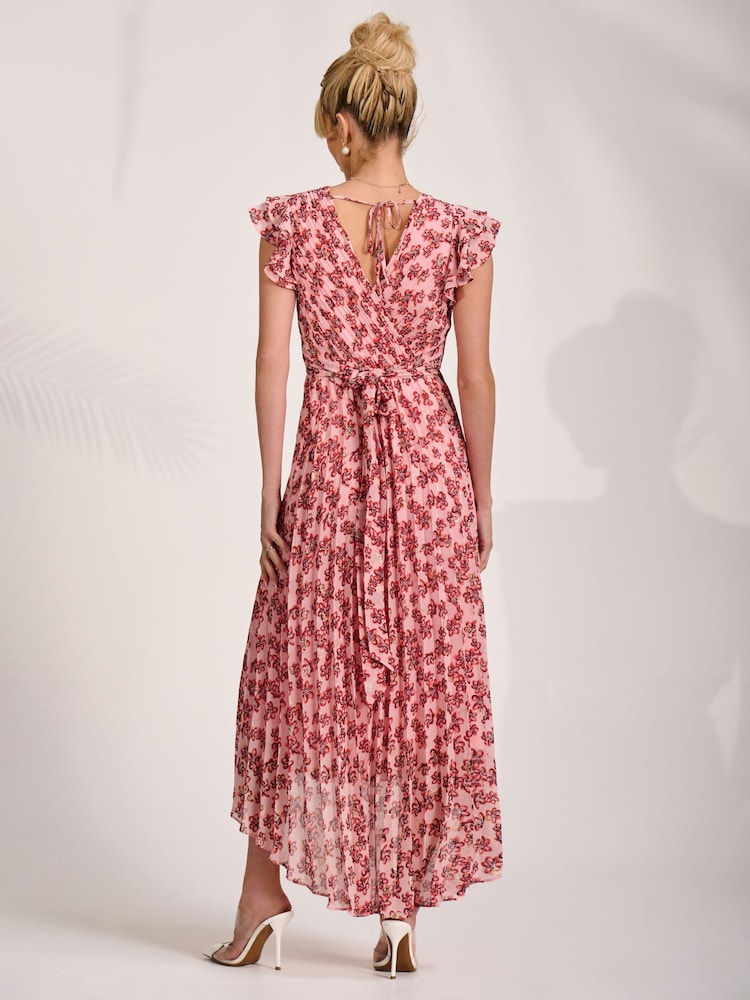 وردي - Jolie Moi Pleated Chiffon Dip Hem Maxi Dress - Image 2 of 6 وردي - Jolie Moi Pleated Chiffon Dip Hem Maxi Dress - Image 2 of 6
