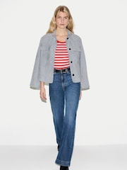 Jigsaw Red Cotton Slub Stripe Baby T-Shirt - Image 4 of 6