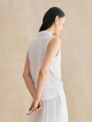 Hobbs White Anais Slub Shirt - Image 3 of 5