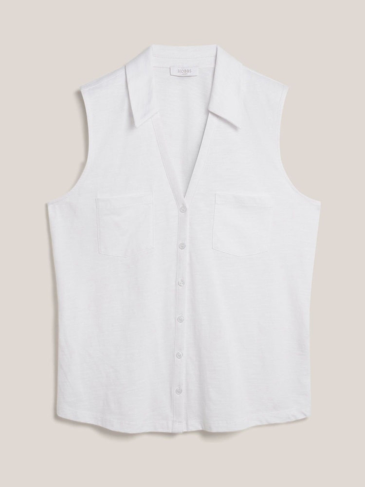 Hobbs White Anais Slub Shirt - Image 5 of 5 Hobbs White Anais Slub Shirt - Image 5 of 5