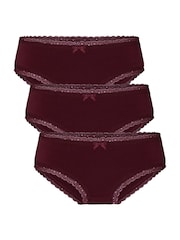Hunkemoller Purple Georgia Knickers 3 Pack - Image 1 of 5