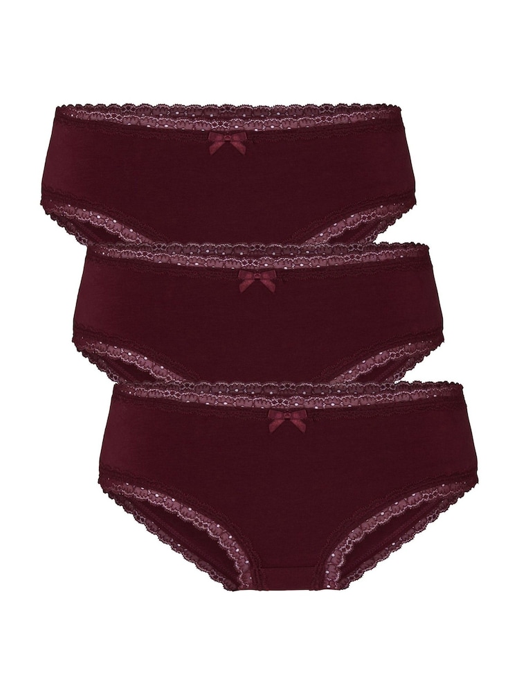 Hunkemoller Purple Georgia Knickers 3 Pack - Image 1 of 5