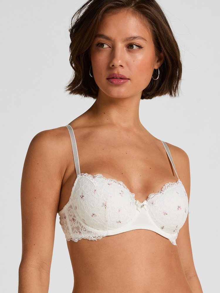 Hunkemoller White Marine Padded Underwired Bra - Image 1 of 4