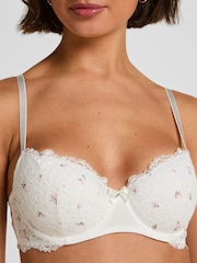 Hunkemoller White Marine Padded Underwired Bra - Image 2 of 4