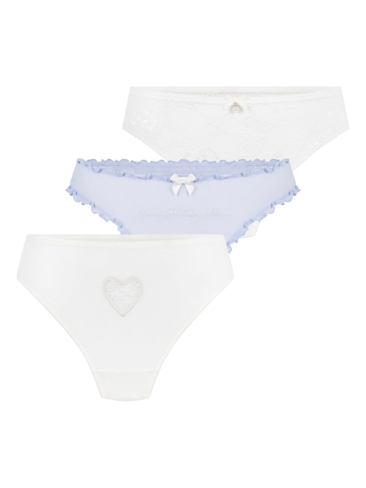 Hunkemoller White Bridal Thongs Multipack - Image 1 of 5