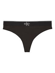Calvin Klein Black Stretch Graphic Monogram Microfibre Thong - Image 6 of 6