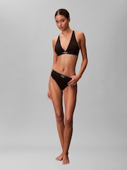 Calvin Klein Black Triangle Bralette - Graphic Monogram Microfibre Stretch - Image 3 of 6