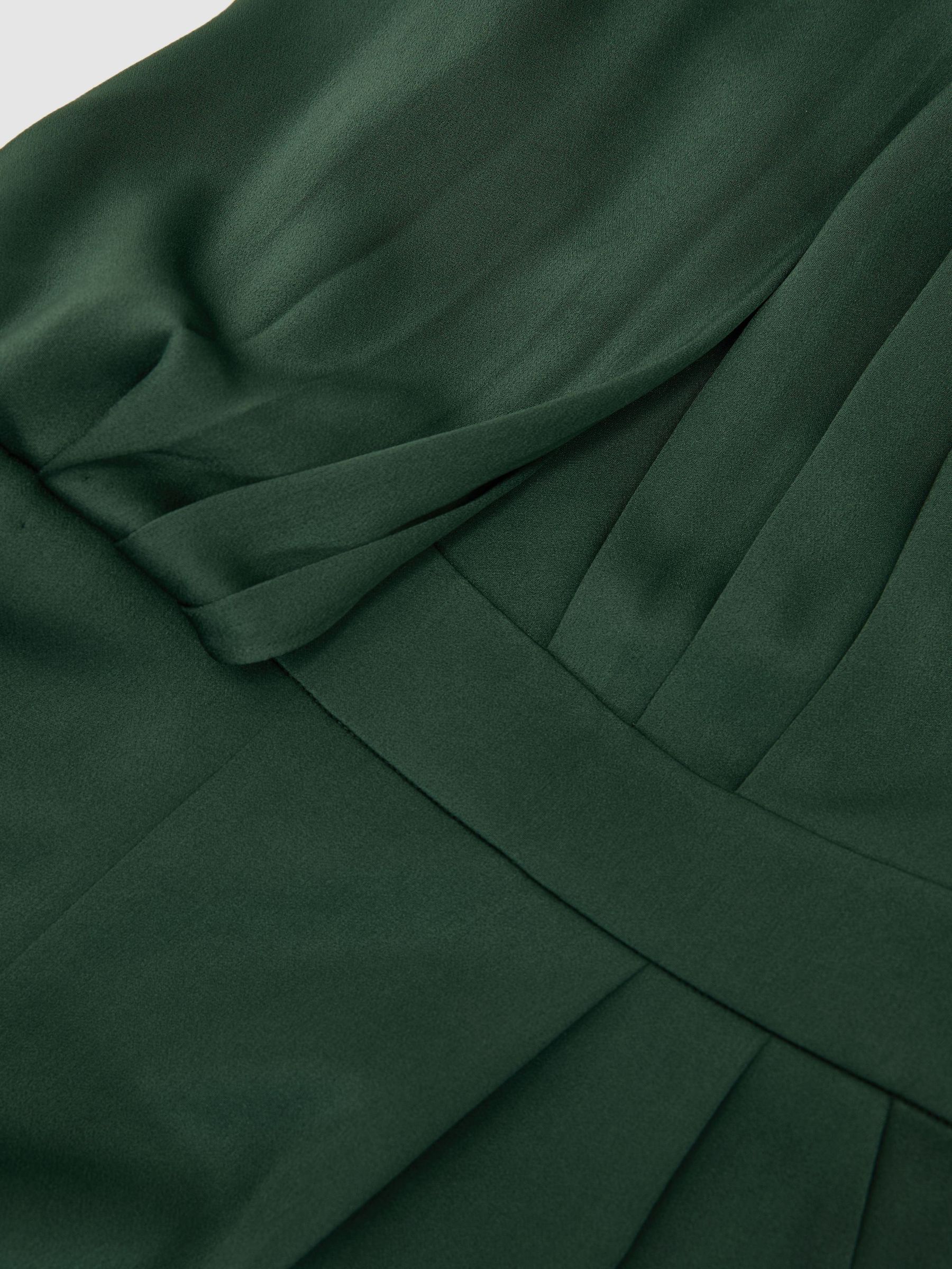Buy Reiss Teal Green Finley Satin Draped Wide-Leg Jumpsuit from