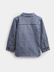 JoJo Maman Bébé Navy Blue Gingham Long Sleeve Shirt - Image 2 of 4