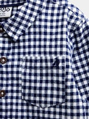 JoJo Maman Bébé Navy Blue Gingham Long Sleeve Shirt - Image 3 of 4