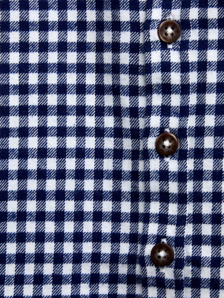 JoJo Maman Bébé Navy Blue Gingham Long Sleeve Shirt - Image 4 of 4 JoJo Maman Bébé Navy Blue Gingham Long Sleeve Shirt - Image 4 of 4