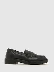 Schuh Black Lipbalm Leather Loafers - Image 1 of 4