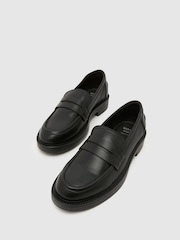 Schuh Black Lipbalm Leather Loafers - Image 3 of 4