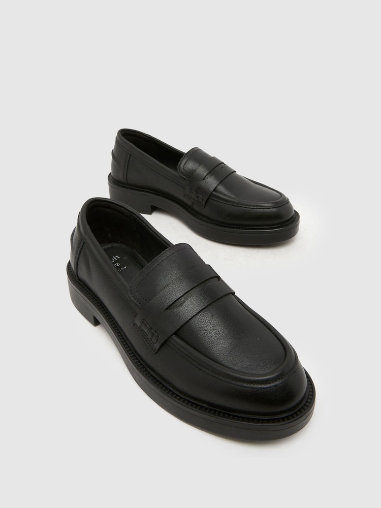 Schuh Black Lipbalm Leather Loafers - Image 4 of 4 Schuh Black Lipbalm Leather Loafers - Image 4 of 4