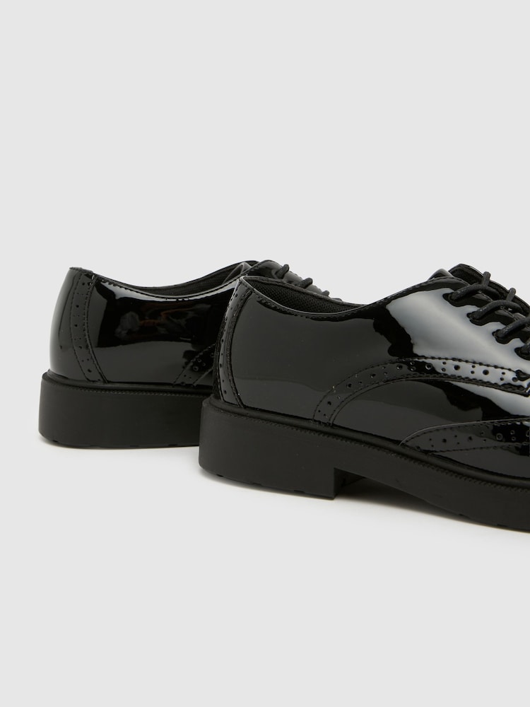 Schuh Black Locket Brogue Lace Up Shoes - Image 4 of 4 Schuh Black Locket Brogue Lace Up Shoes - Image 4 of 4