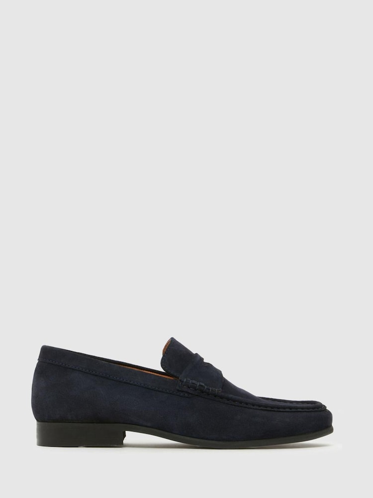 Schuh Blue Rico Suede Loafers - Image 1 of 4