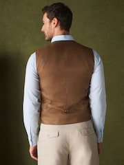 Khaki Green Wool Blend Donegal Textured Waistcoat - Image 3 of 4