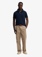 Superdry Blue Classic Cotton Linen Polo Shirt - Image 3 of 5