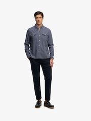 Superdry Blue The Merchant Store- Lite Long Sleeve Shirt - Image 4 of 7