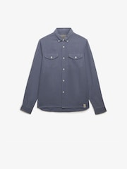 Superdry Blue The Merchant Store- Lite Long Sleeve Shirt - Image 6 of 7