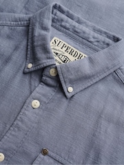 Superdry Blue The Merchant Store- Lite Long Sleeve Shirt - Image 7 of 7