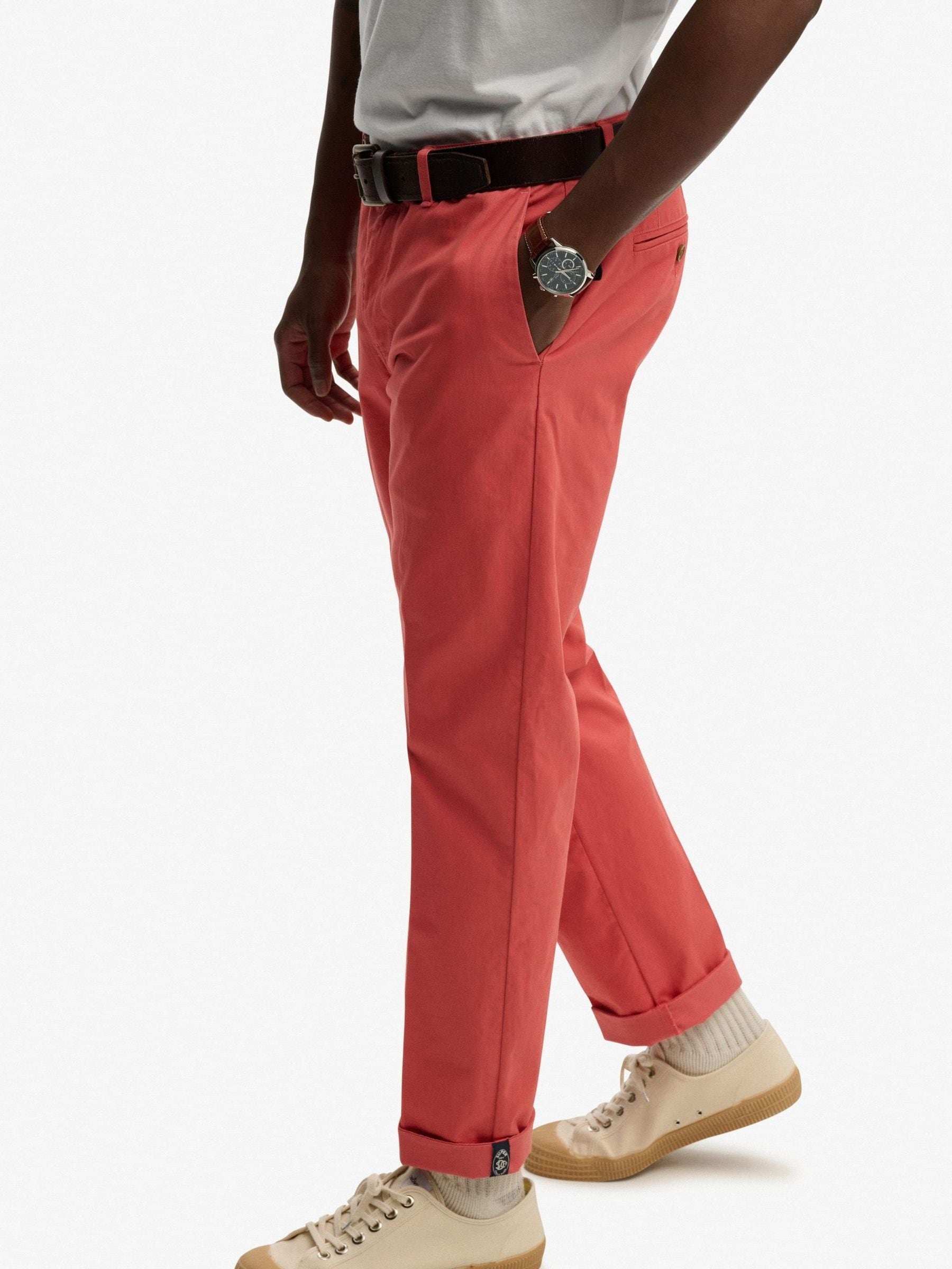 Superdry Men's Red Premium Regular Chinos - Image 1