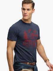 Superdry Blue Retro Outdoor Relaxed T-Shirt - Image 1 of 7