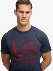 Superdry Blue Retro Outdoor Relaxed T-Shirt - Image 5 of 7