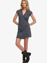Superdry Blue Athletic Essential Wrap Dress - Image 5 of 6