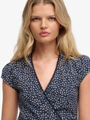 Superdry Blue Athletic Essential Wrap Dress - Image 6 of 6