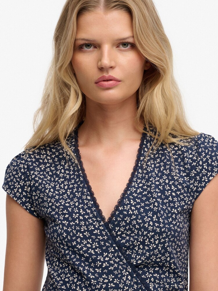 Superdry Blue Athletic Essential Wrap Dress - Image 6 of 6