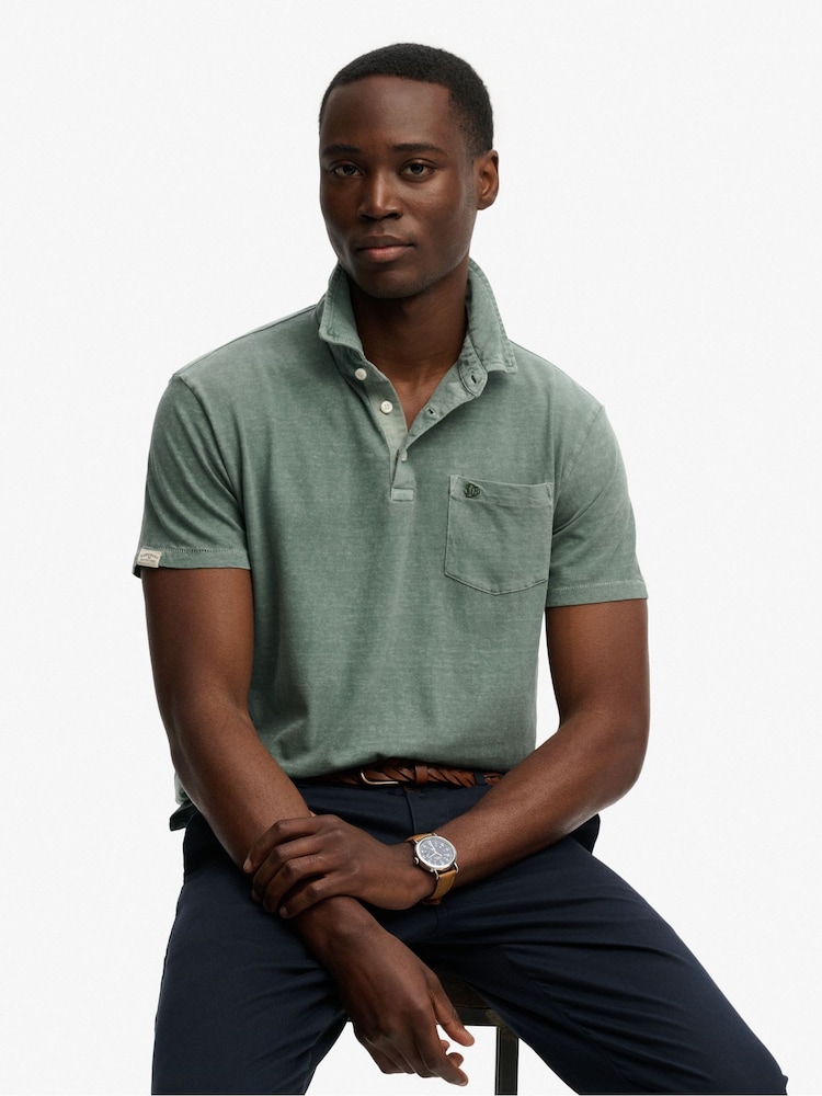 Superdry Classic Cotton Linen Polo Shirt - Изображение 1 5