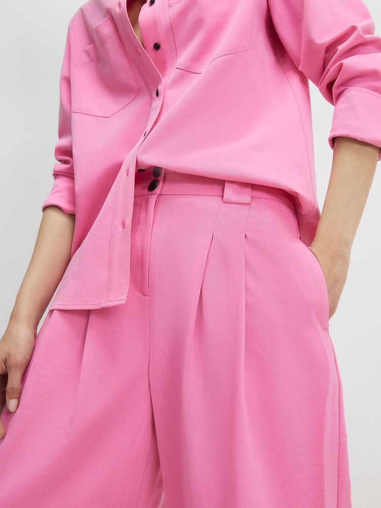 River Island Pink High Rise Wide Leg Trousers - Image 4 of 4 River Island Pink High Rise Wide Leg Trousers - Image 4 of 4