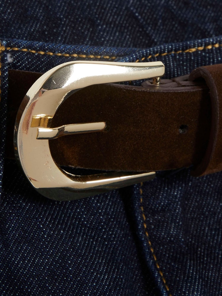 River Island Blue High Rise Belted Stretch Straight Jeans - Image 6 of 6