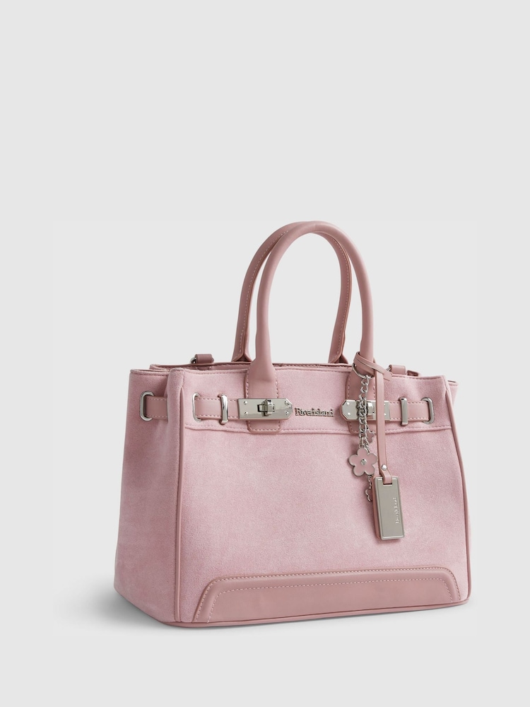 River Island Pink Soft Lock Front Tote Bag - Image 2 of 5