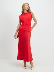 River Island Sleeveless Satin Hybrid Dress - Image 3 of 4