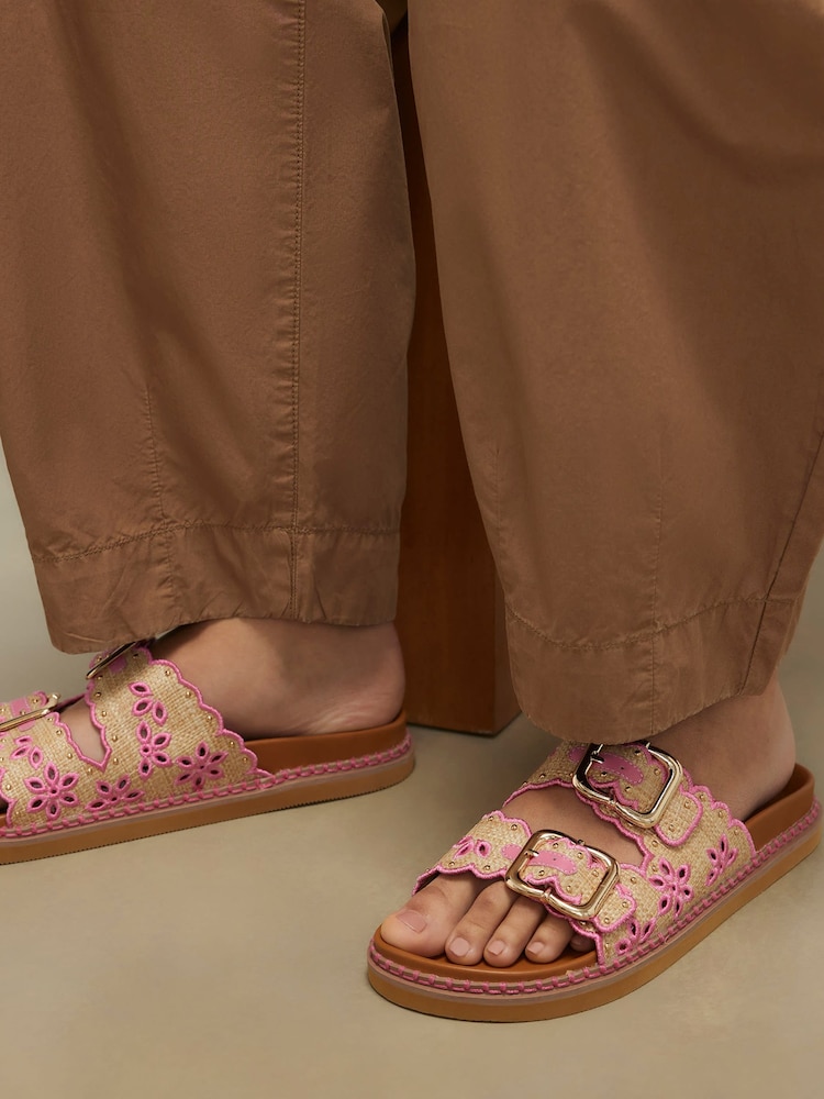 River Island Brown Tipped Scallop Buckle Strap Sandals - Image 1 of 6 River Island Brown Tipped Scallop Buckle Strap Sandals - Image 1 of 6