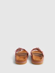 River Island Brown Tipped Scallop Buckle Strap Sandals - Image 4 of 6