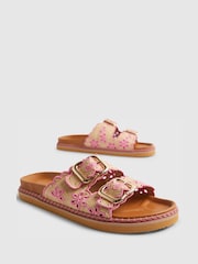 River Island Brown Tipped Scallop Buckle Strap Sandals - Image 5 of 6