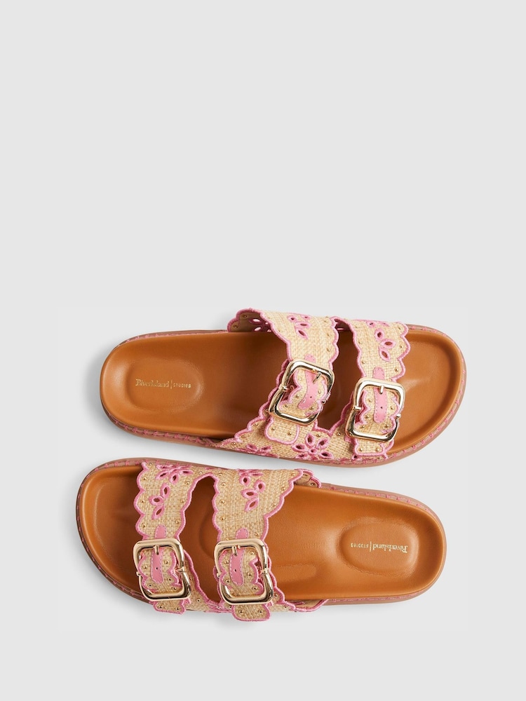 River Island Brown Tipped Scallop Buckle Strap Sandals - Image 6 of 6 River Island Brown Tipped Scallop Buckle Strap Sandals - Image 6 of 6