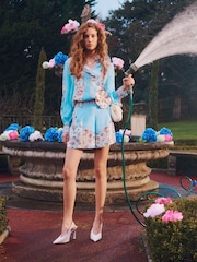 River Island Blue Boarder Print Shorts - Image 2 of 6