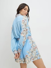 River Island Blue Boarder Print Shorts - Image 4 of 6