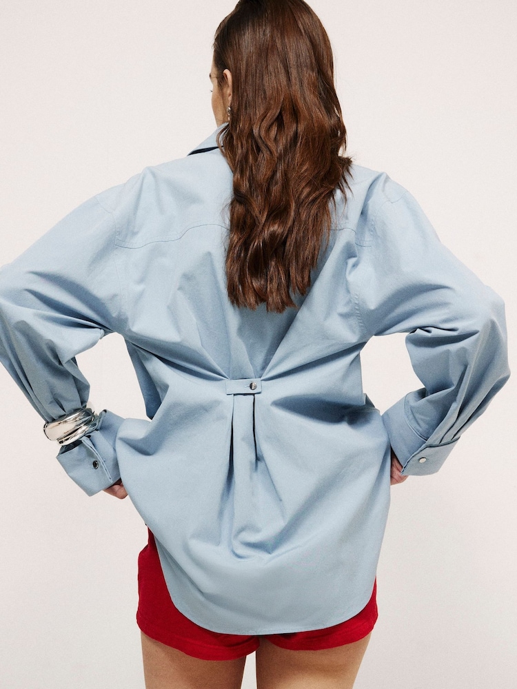 River Island Blue Cinch Back Shirt - Image 2 of 4