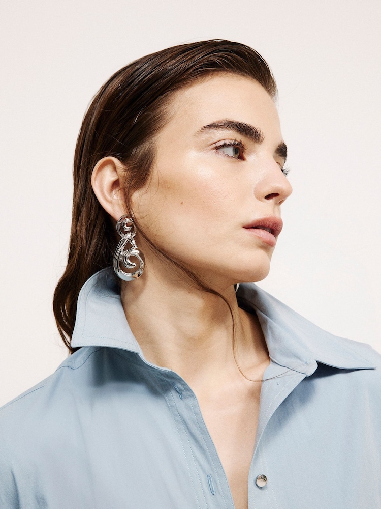 River Island Blue Cinch Back Shirt - Image 4 of 4