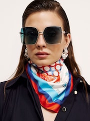 River Island White Carnation Print Large Neck Scarf - Image 1 of 5